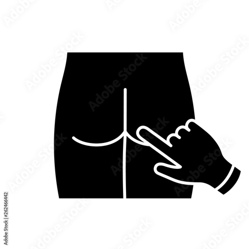 Digital rectal exam glyph icon