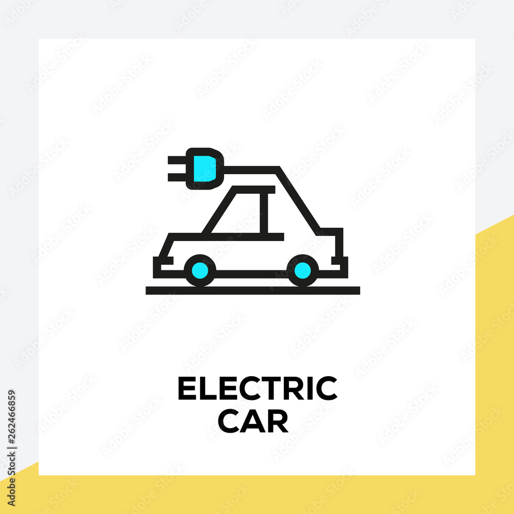 ELECTRIC CAR LINE ICON SET ELECTRIC CAR LINE ICON SET