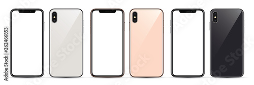 silver, gold and black smartphone of the new generation in high detail.