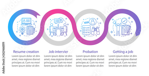 Job searching vector infographic template