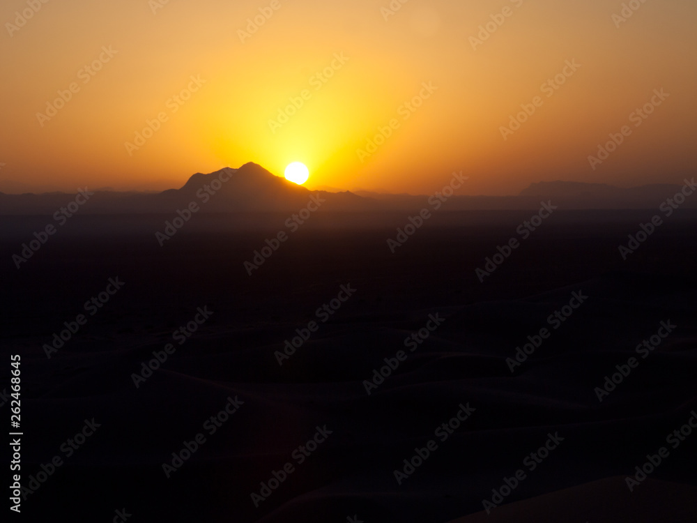 Sunset in the Bafq desert Iran