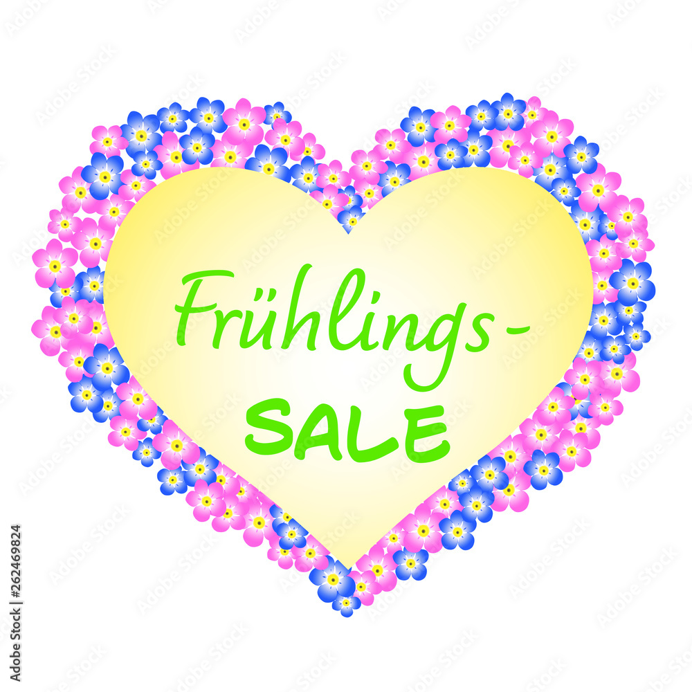 Frühlings-Sale mit Blumenherz aus Vergissmeinnicht Frühlings-Sale mit Blumenherz aus Vergissmeinnicht