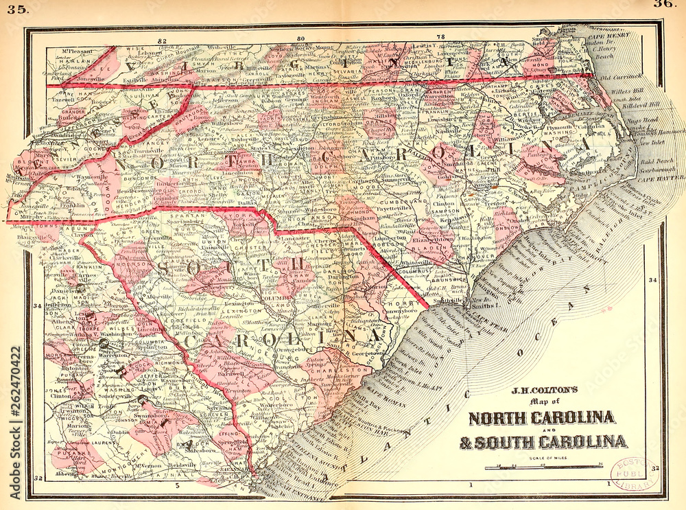Fototapeta premium Old US state. Map