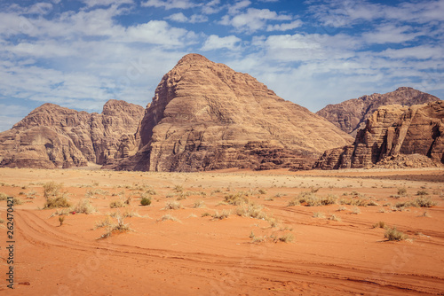 Desert lansscape in famous Wadi Rum - Valley of Sand in southern Jordan © Fotokon