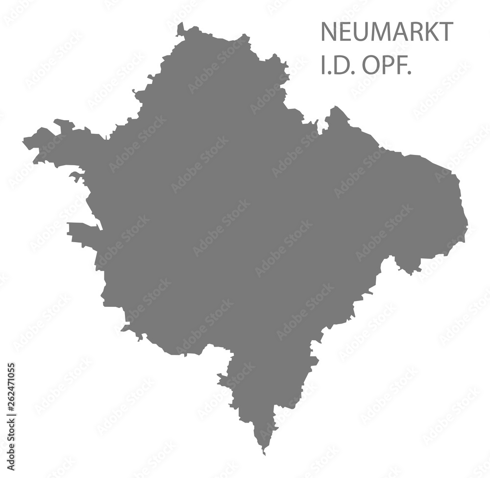 Neumarkt in der Oberpfalz grey county map of Bavaria Germany