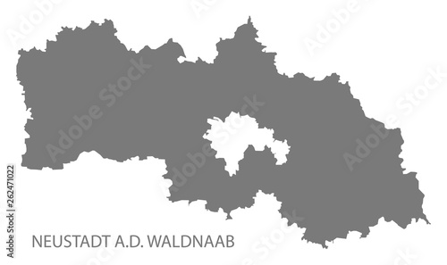 Neustadt an der Waldnaab grey county map of Bavaria Germany