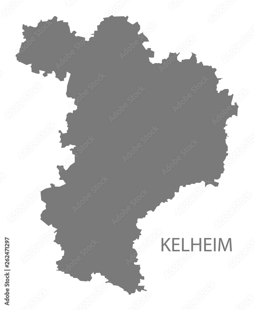 Kelheim grey county map of Bavaria Germany