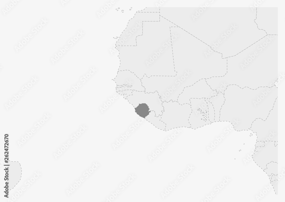Map of Africa with highlighted Sierra Leone map Stock Vector | Adobe Stock