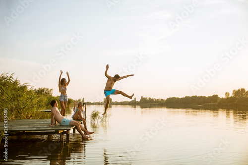 Young people having fun at ...
