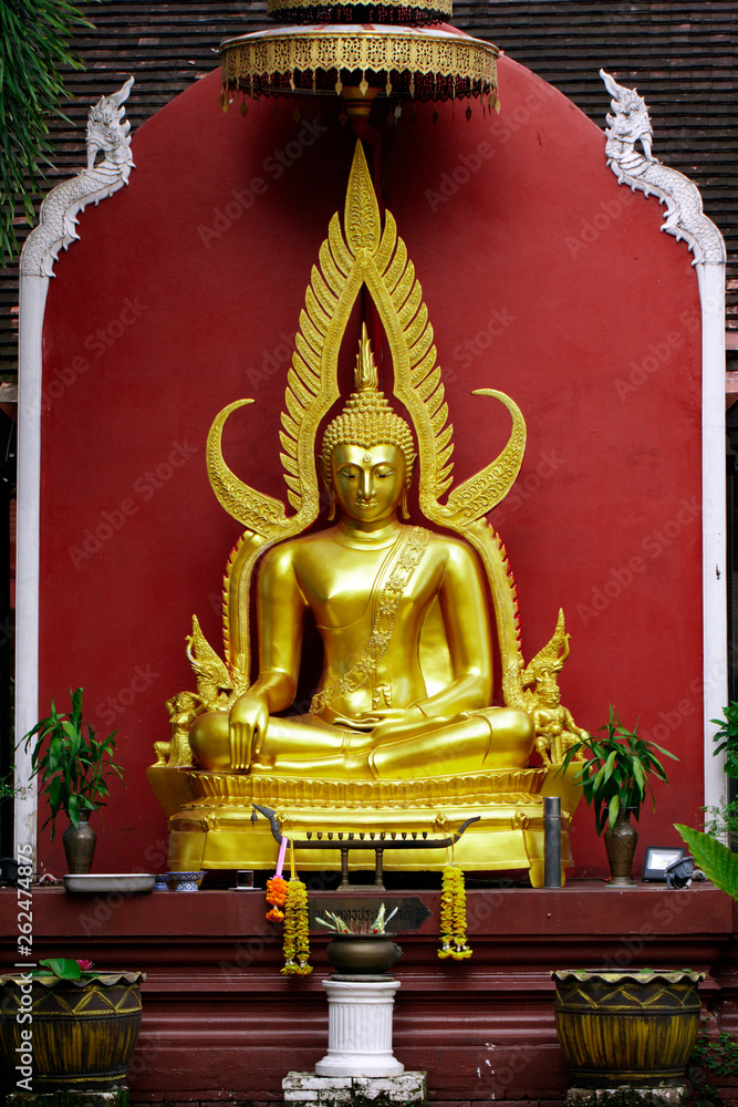 Beautiful Statue of Buddha on red background in thailand. Buddhism. Beautiful Statue of Buddha on red background in thailand. Buddhism.