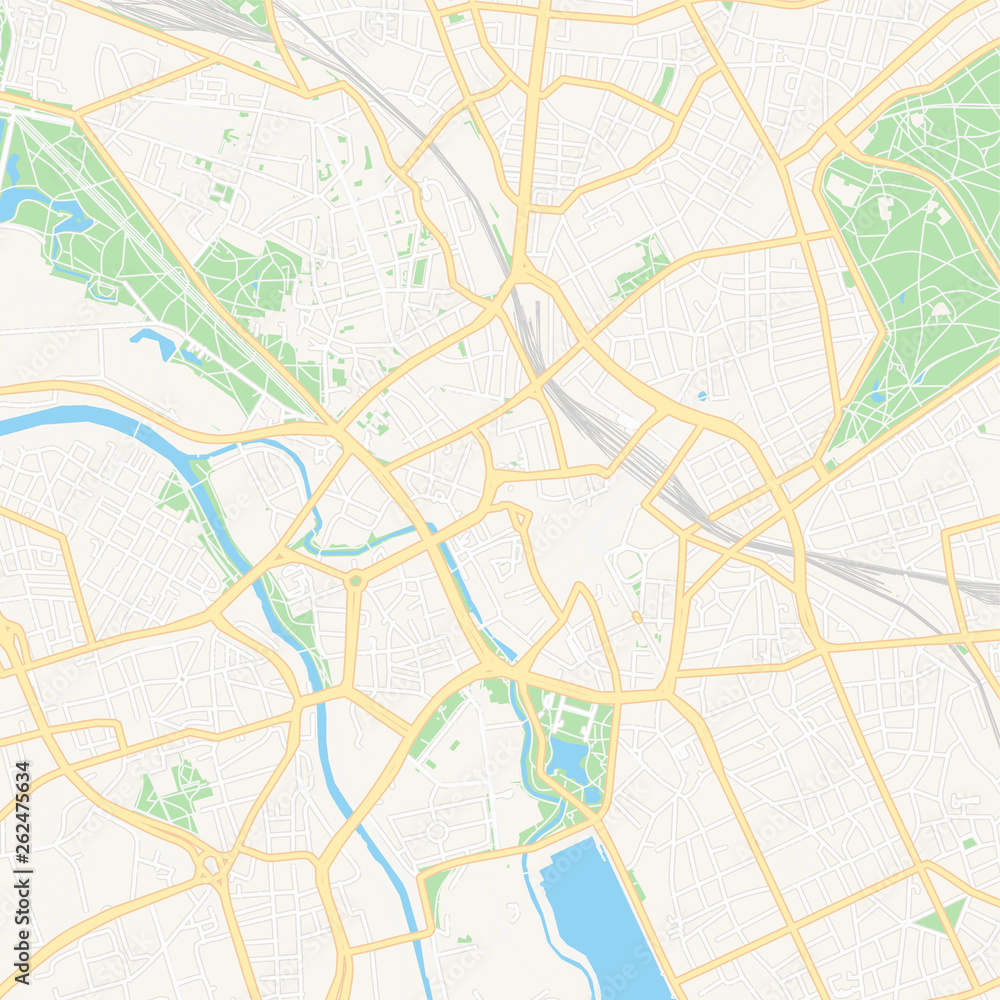 Hannover, Germany printable map