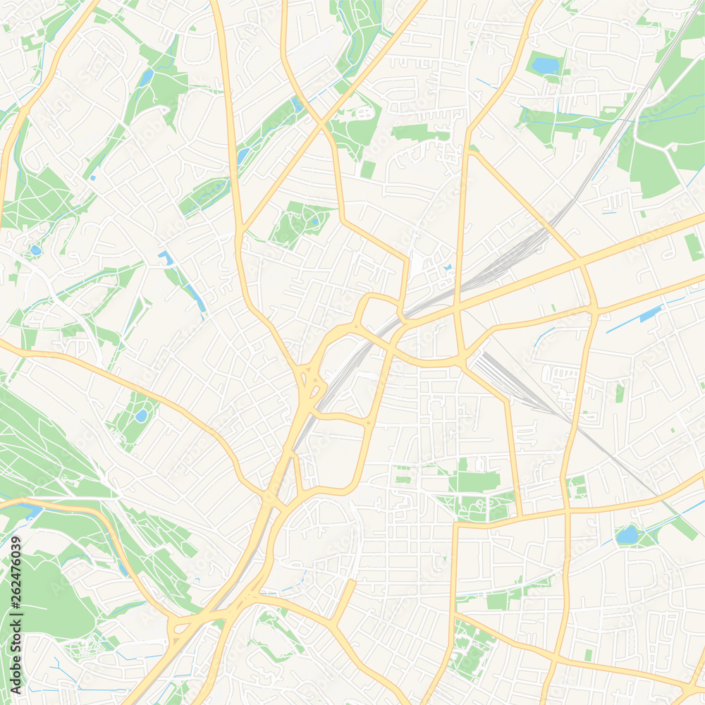 Bielefeld, Germany printable map