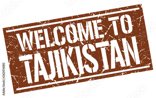 welcome to Tajikistan stamp