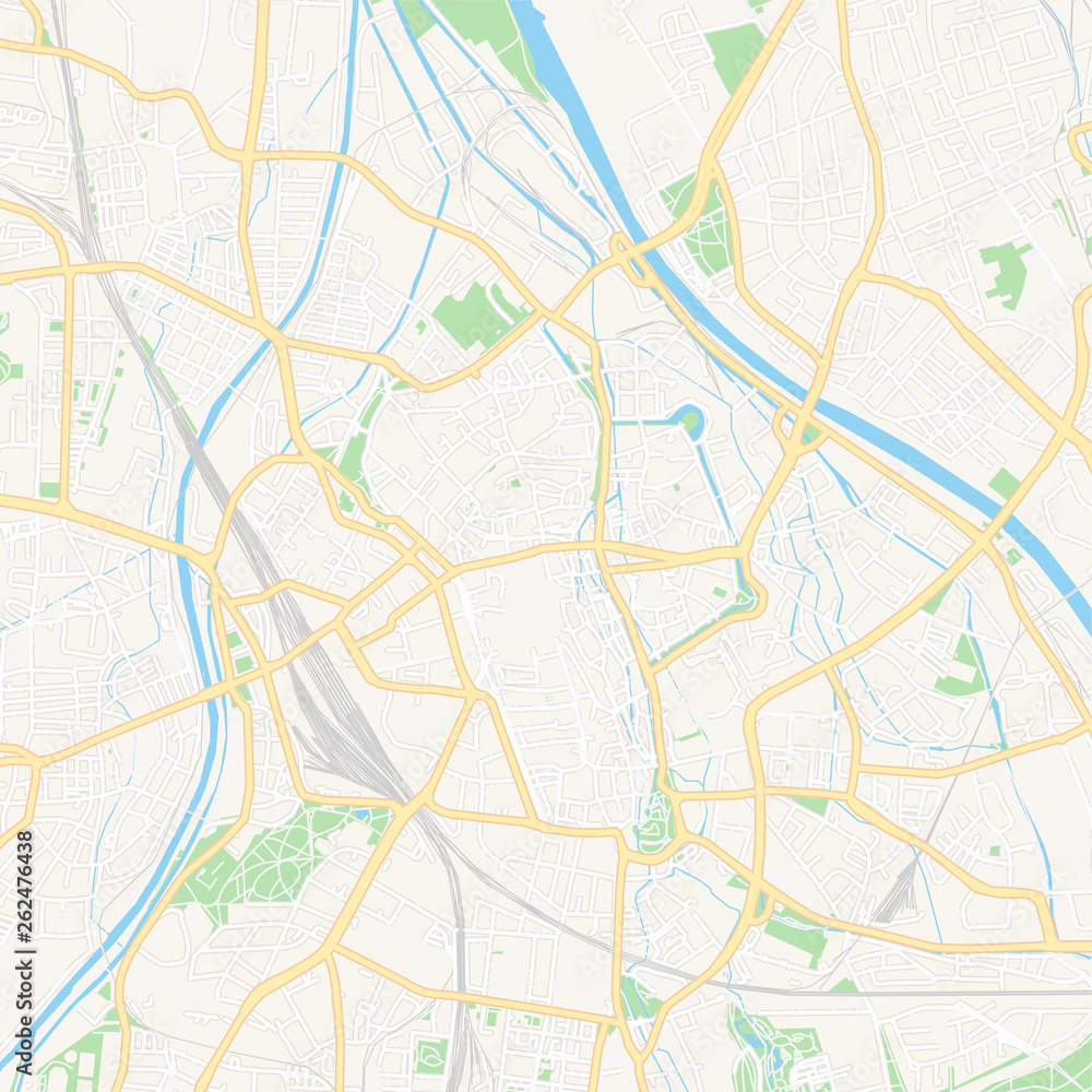 Obraz premium Mapa Augsburg, Niemcy do druku