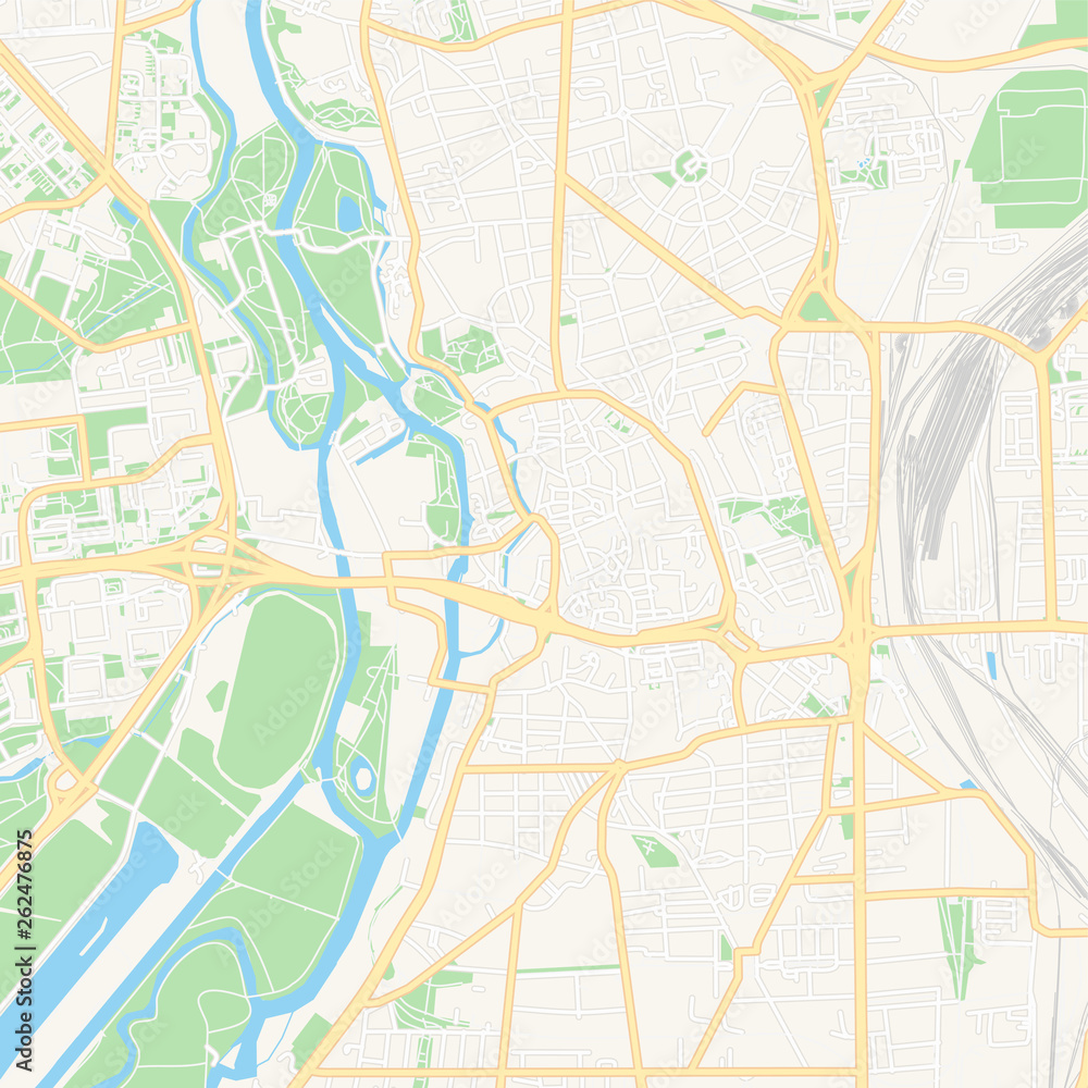 Fototapeta premium Halle (Saale), Germany printable map