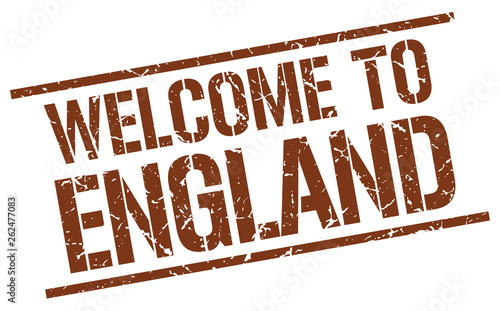 welcome to England stamp