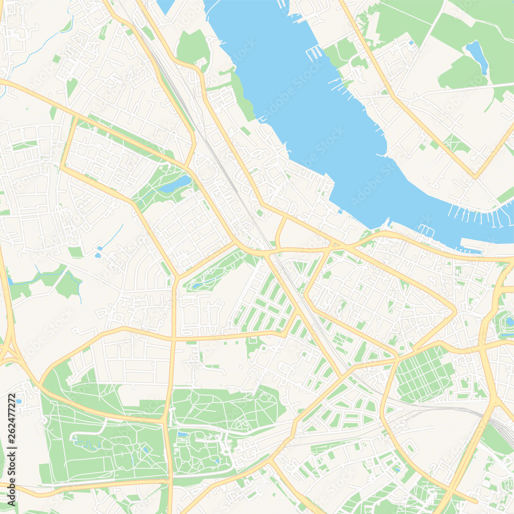 Rostock, Germany printable map