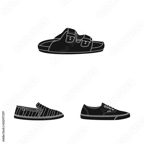 Vector design of shoe and footwear logo. Set of shoe and foot vector icon for stock.