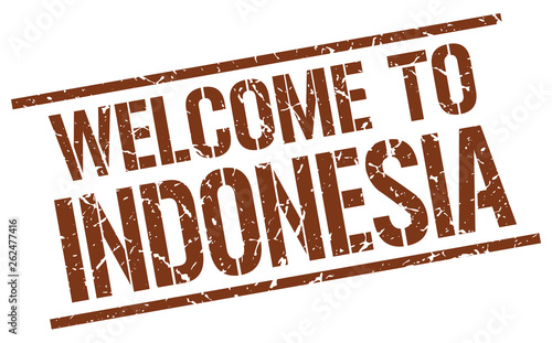 welcome to Indonesia stamp