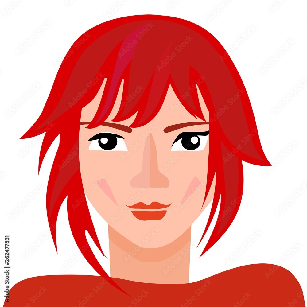 Redhead girl. Vector illustration Redhead girl. Vector illustration
