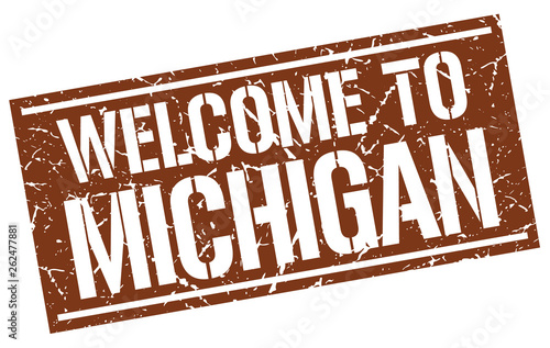 welcome to Michigan stamp