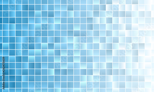 Pale blue white polygonal square background with blurred gradient and white outlines, vector illustration template