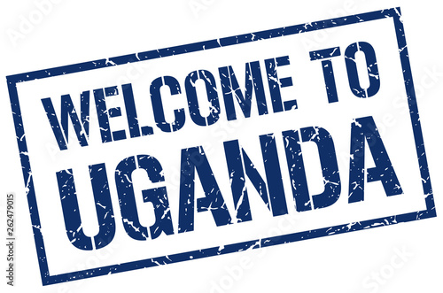welcome to Uganda stamp