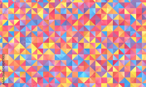 Multicolor polygonal triangle background with blurred gradient, vector illustration template