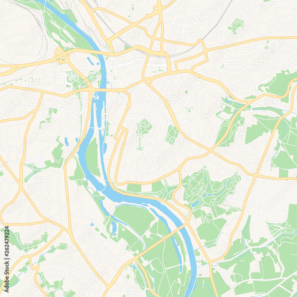 Mulheim an der Ruhr, Germany printable map