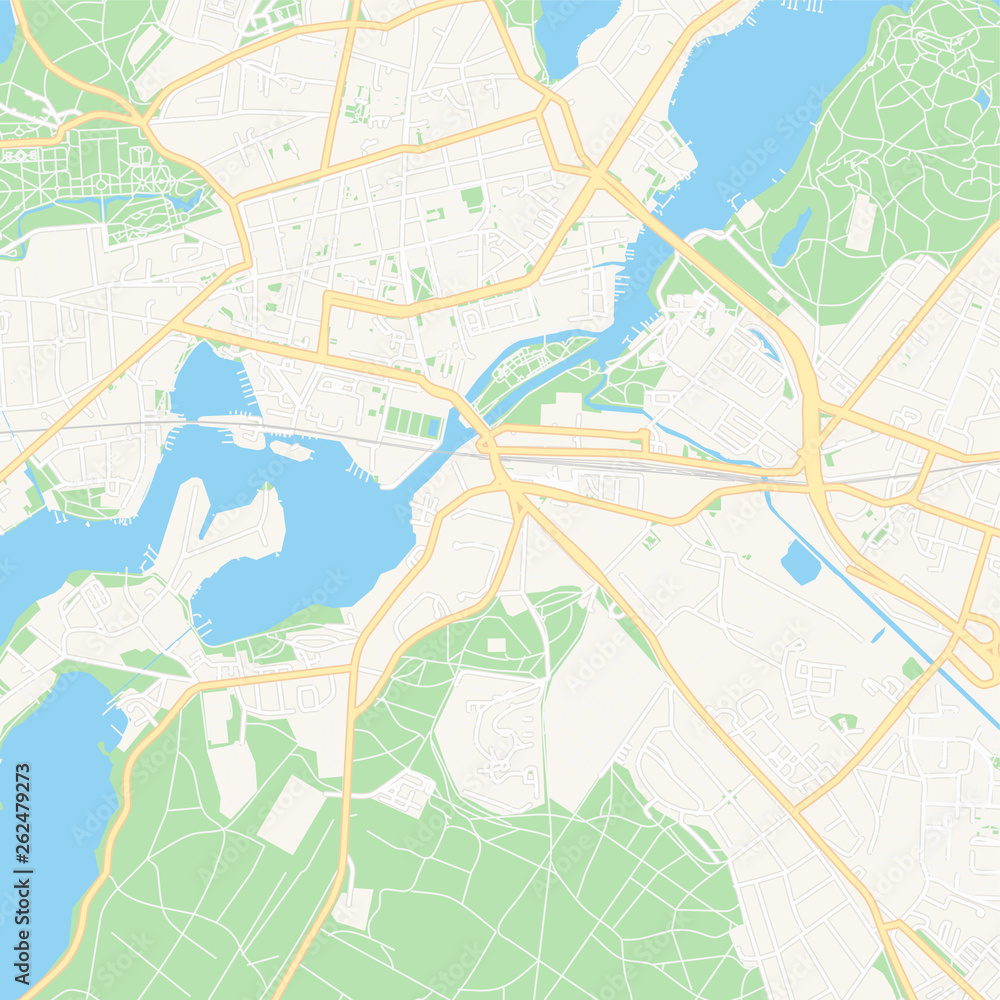 Potsdam, Germany printable map