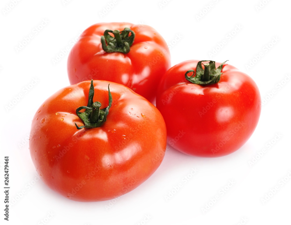 Fresh ripe red tomatoes isolated on white background Fresh ripe red tomatoes isolated on white background
