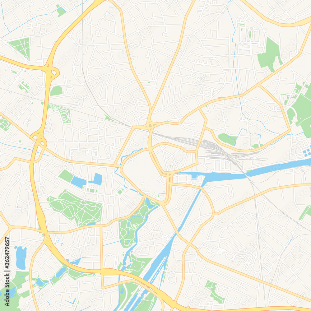 Naklejka premium Oldenburg, Germany printable map