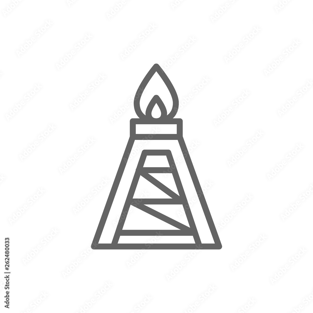 Oil rig, fuel platform, pumping station line icon. Oil rig, fuel platform, pumping station line icon.