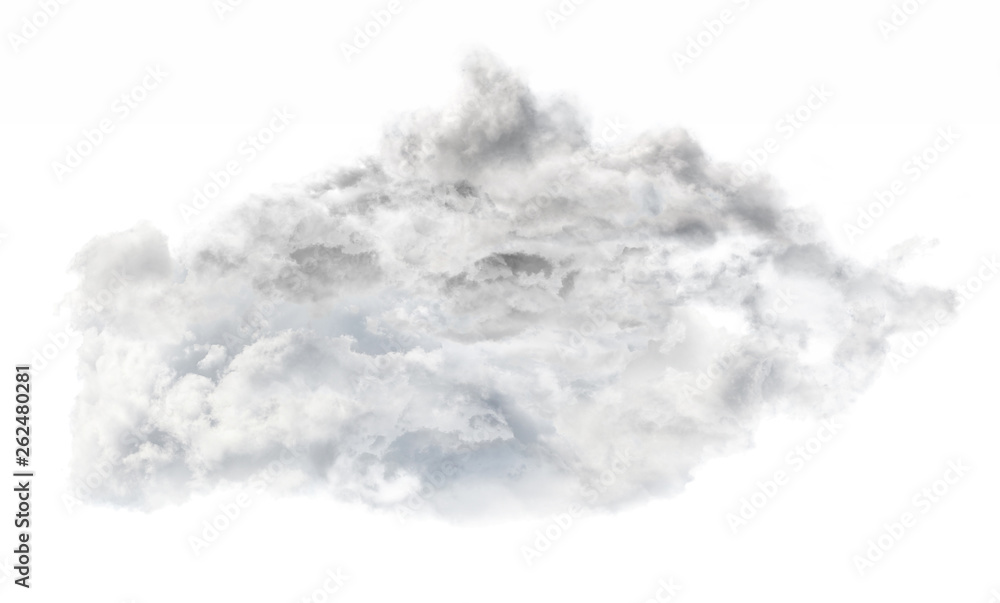 grey large cloud on white