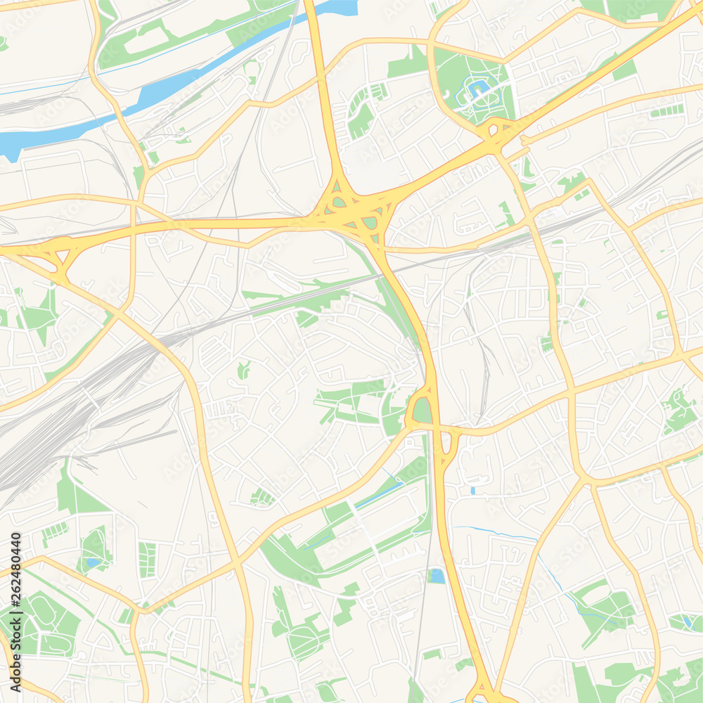 Herne, Germany printable map