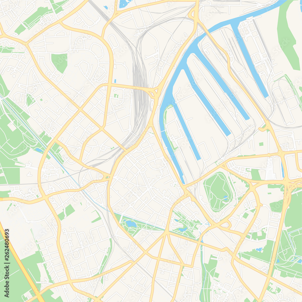 Neuss, Germany printable map Stock Vector | Adobe Stock