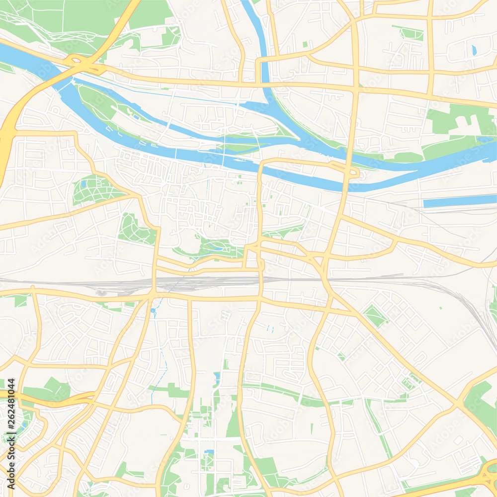 Regensburg, Germany printable map