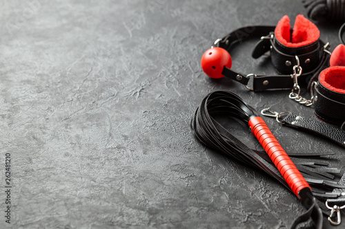 Cuadro en lienzo Set of erotic toys for BDSM