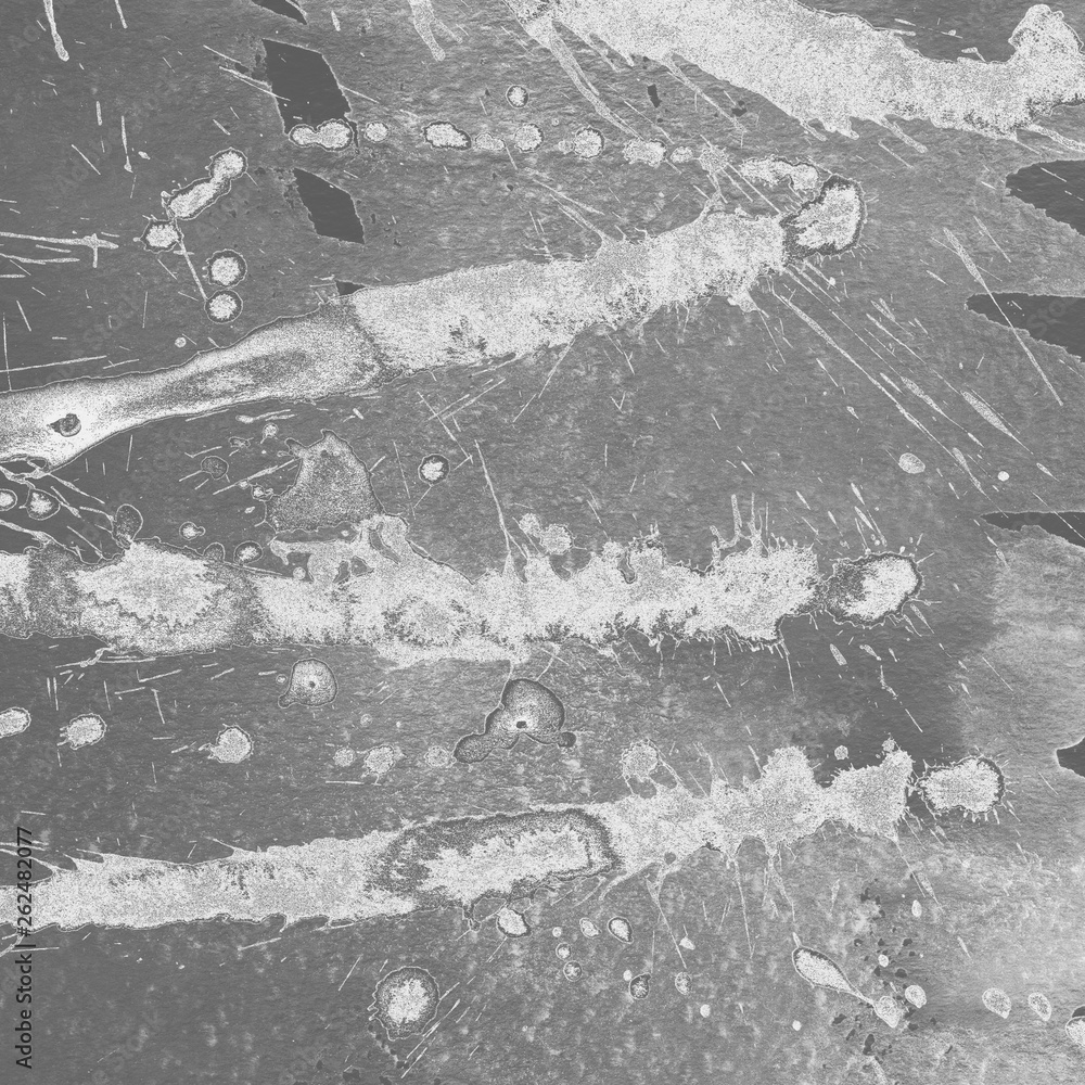 Silver, gray wet abstract paint leaks and splashes texture on white watercolor paper background. Natural organic shapes and design. Silver, gray wet abstract paint leaks and splashes texture on white watercolor paper background. Natural organic shapes and design.