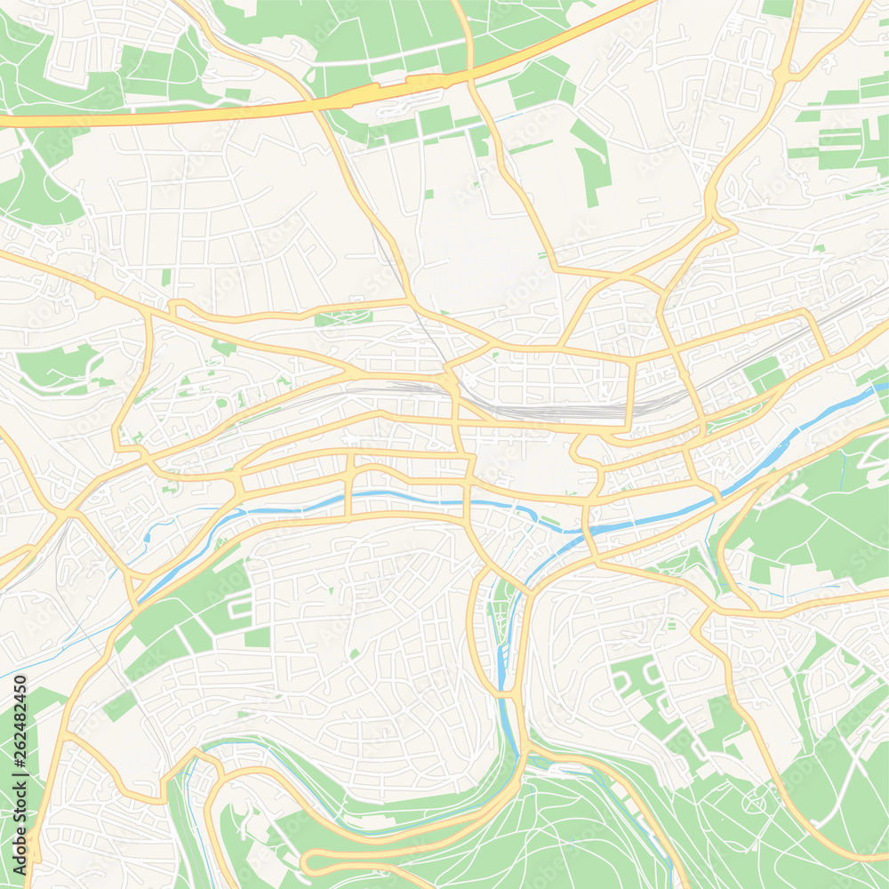 Pforzheim, Germany printable map