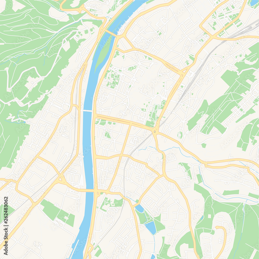 Trier, Germany printable map