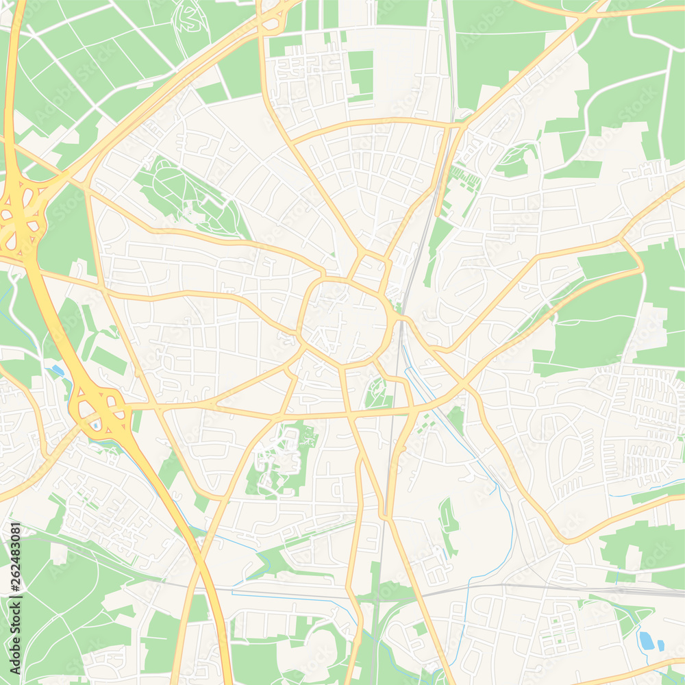Recklinghausen, Germany printable map
