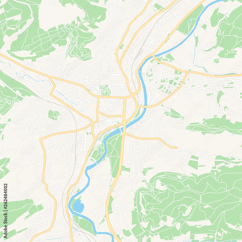 Jena, Germany printable map