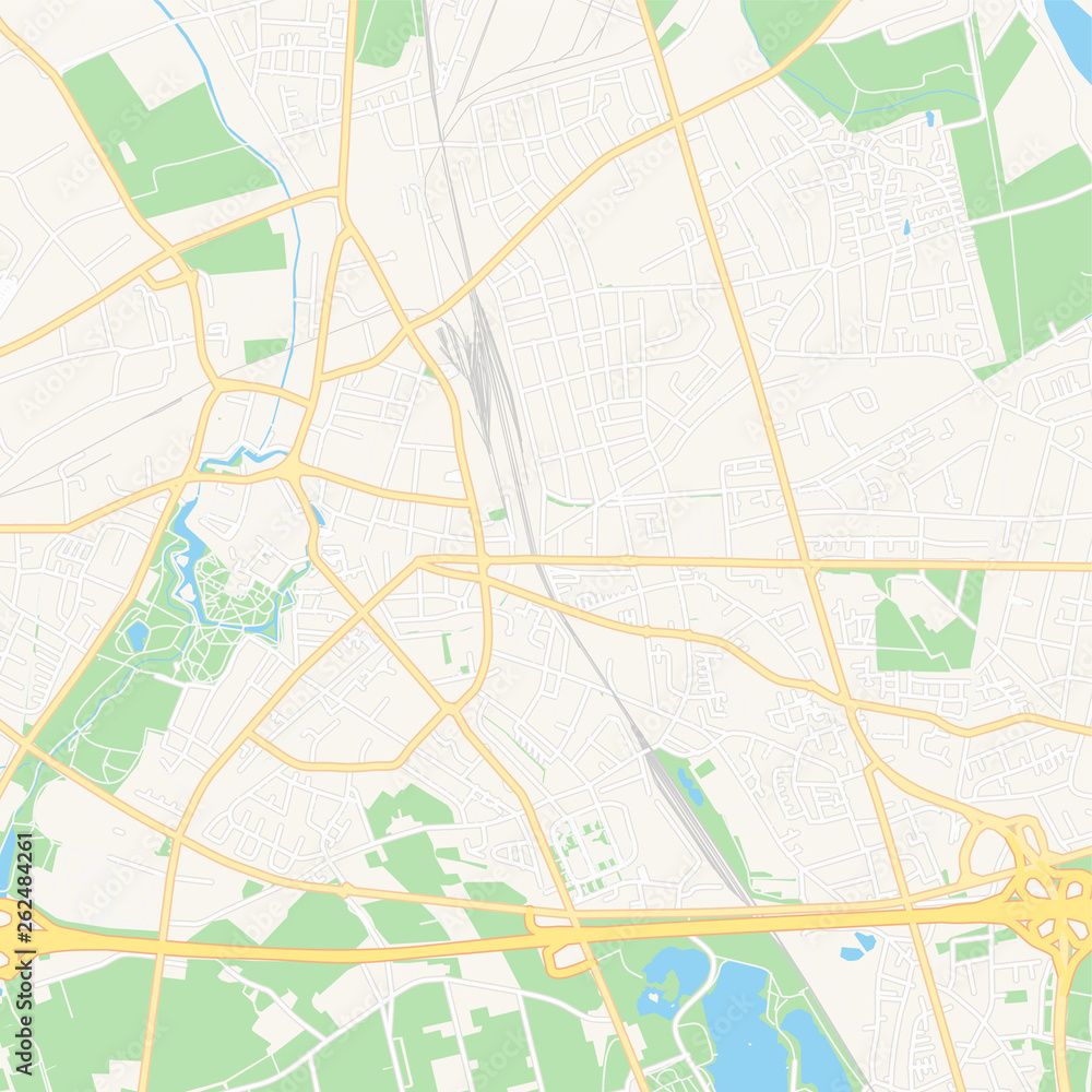 Moers, Germany printable map
