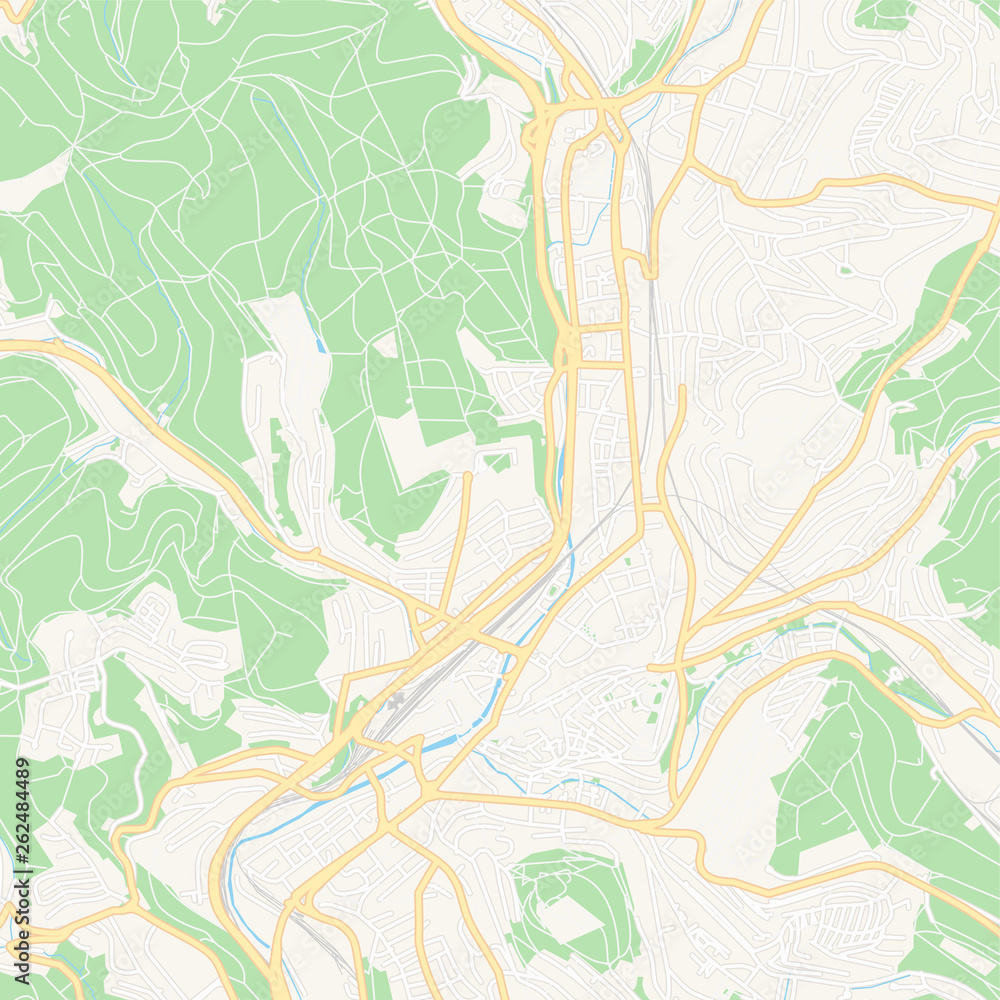 Siegen, Germany printable map