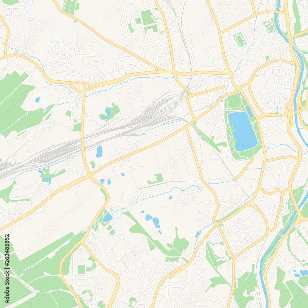 Fototapeta premium Zwickau, Germany printable map