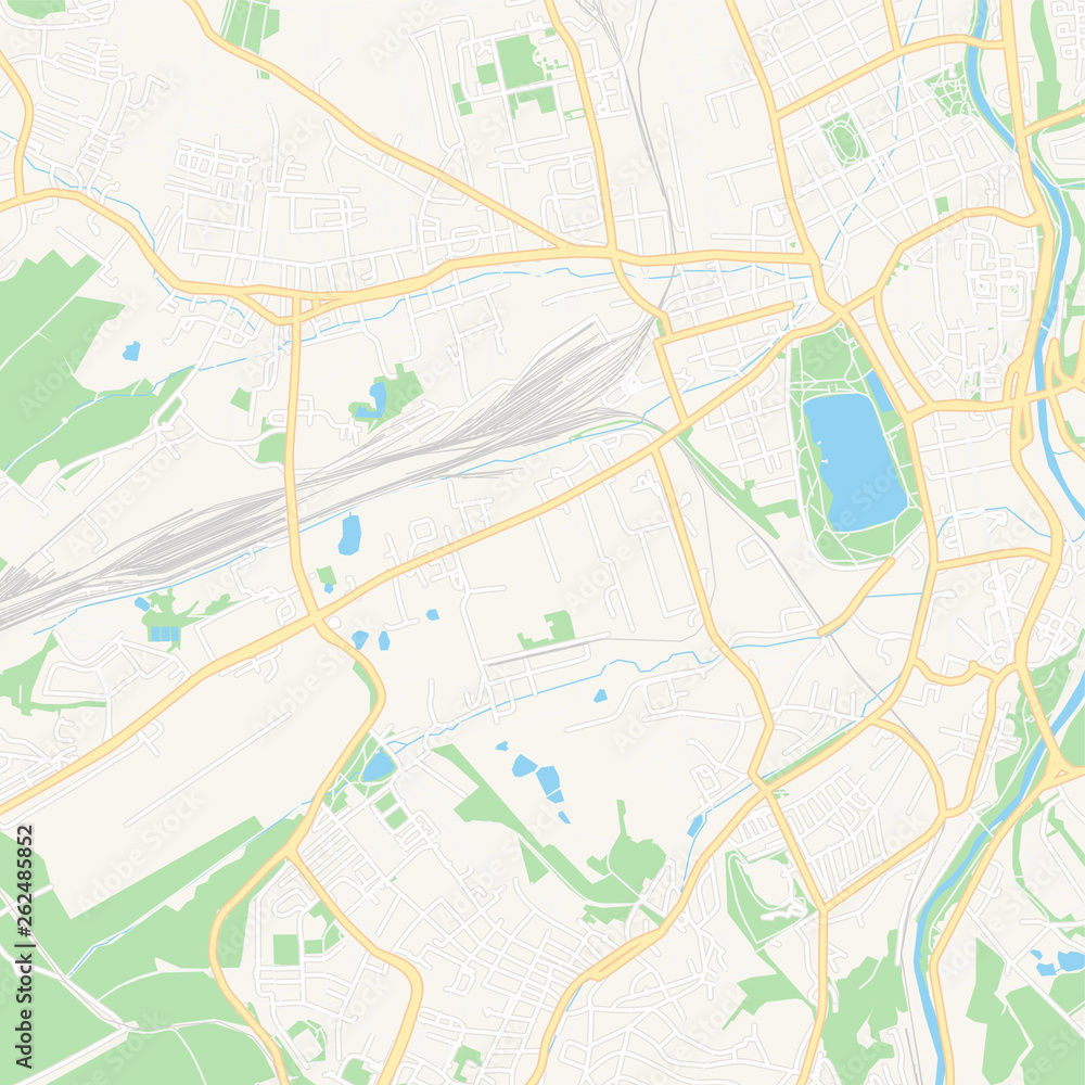 Zwickau, Germany printable map