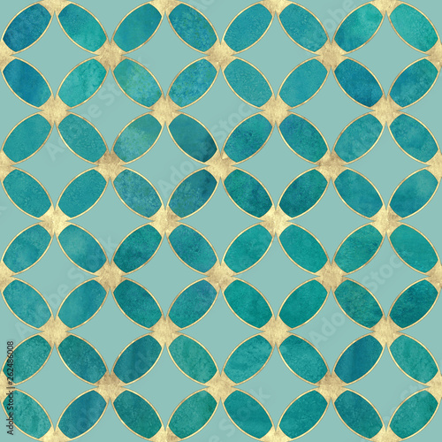 Seamless watercolour teal t...
