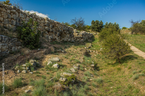 archeology stone ruins in park outdoor country side green hill land