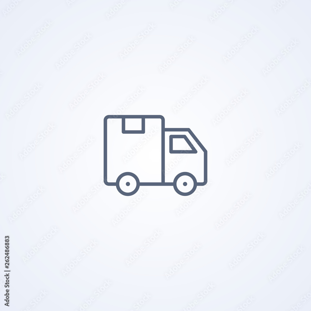 Delivery, truck, vector best gray line icon Delivery, truck, vector best gray line icon